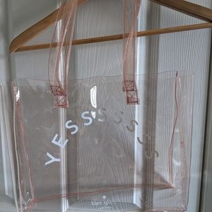 NWOT Kate Spade Yess Clear Pink Tote Bag
